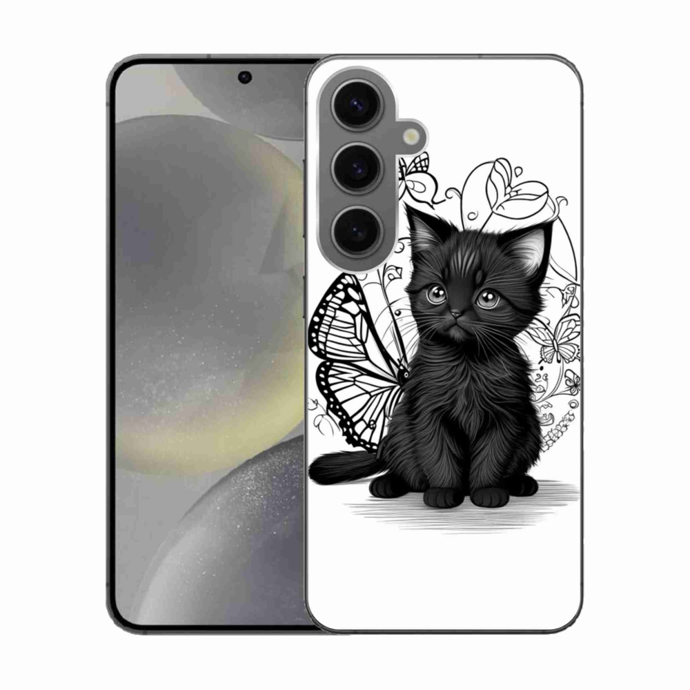 Gelový kryt mmCase na Samsung Galaxy S24 - černé kotě