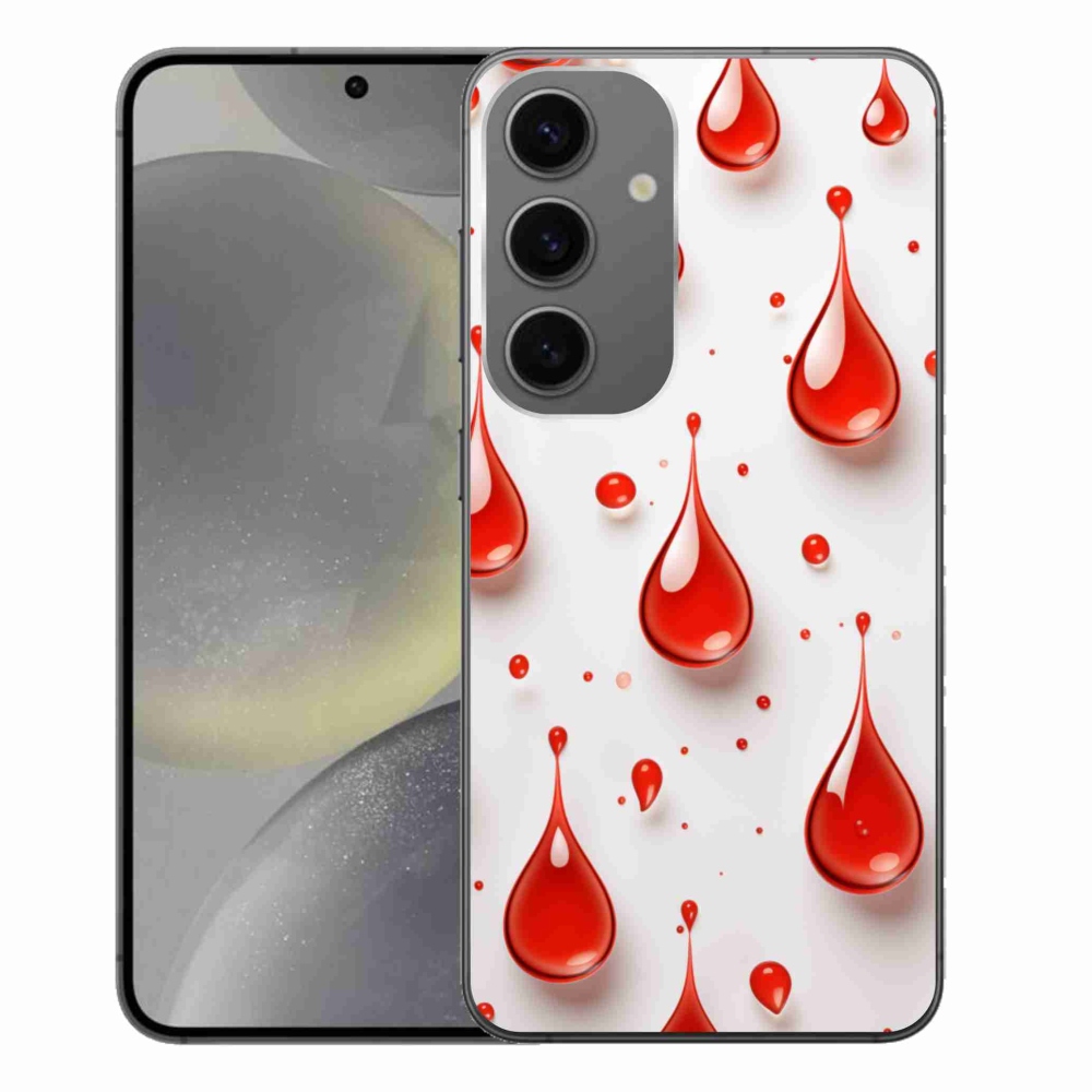 Gelový kryt mmCase na Samsung Galaxy S24+ - červené kapky
