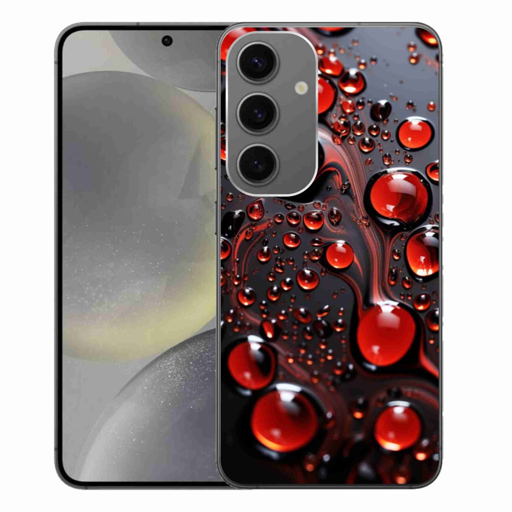 Gelový kryt mmCase na Samsung Galaxy S24+ - červené kapky 2