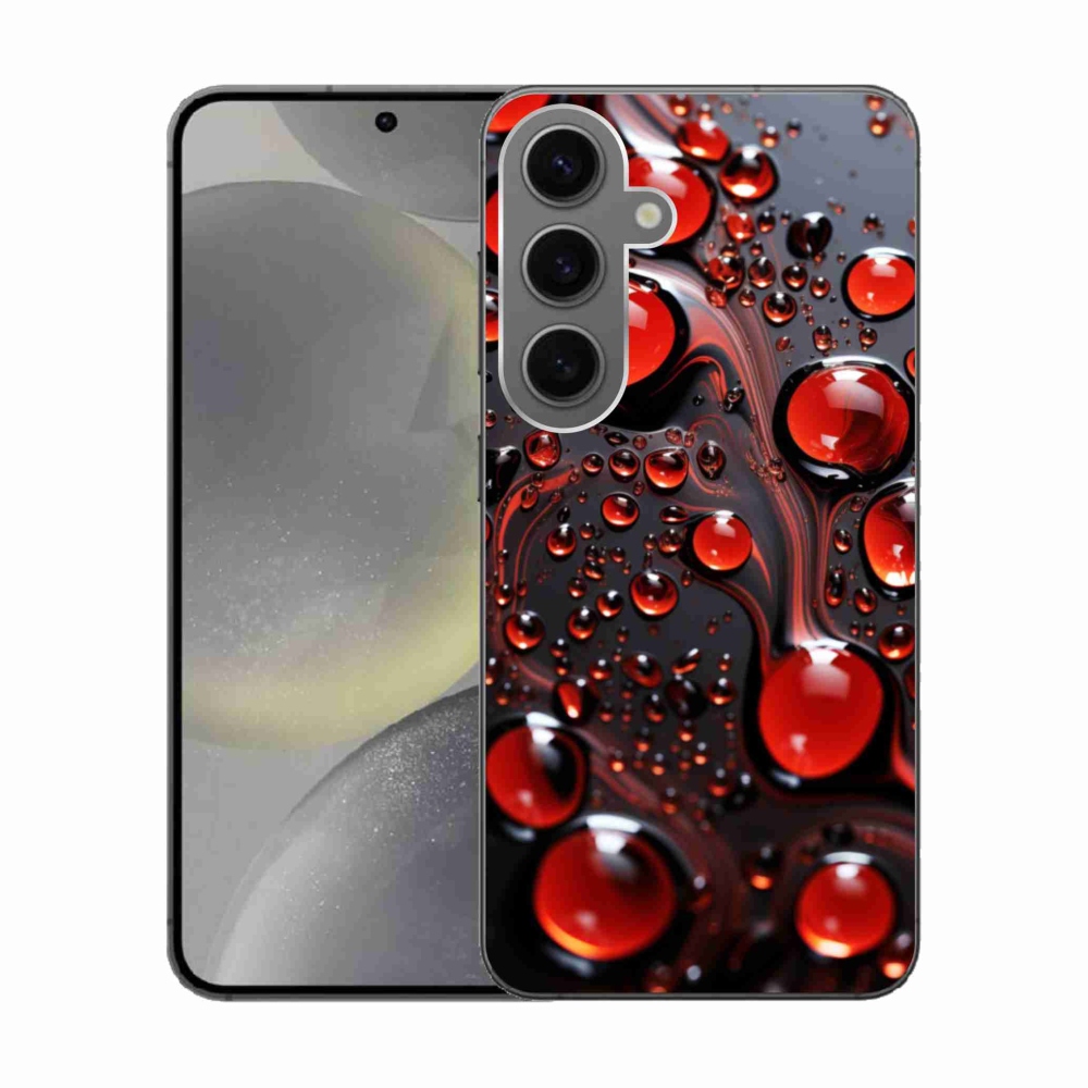 Gelový kryt mmCase na Samsung Galaxy S24 - červené kapky 2