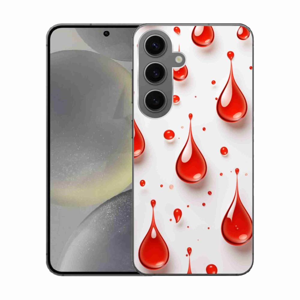 Gelový kryt mmCase na Samsung Galaxy S24 - červené kapky