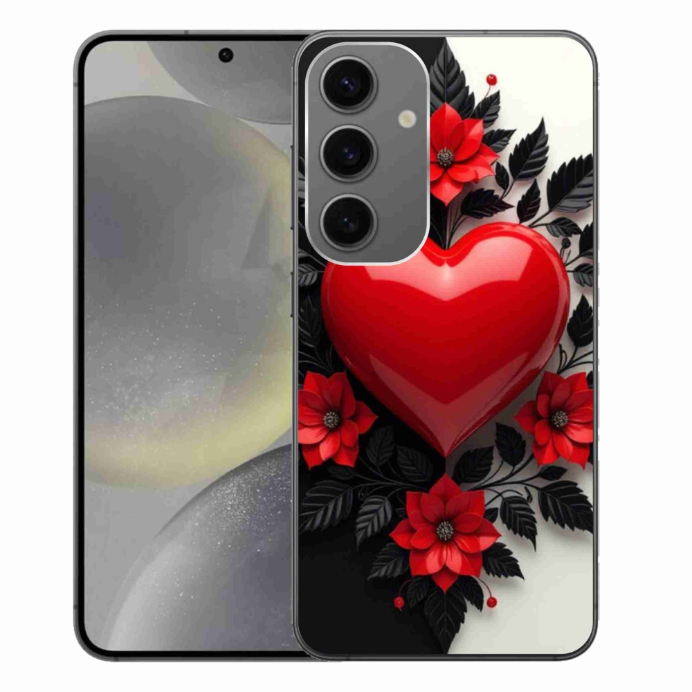 Gelový kryt mmCase na Samsung Galaxy S24+ - červené srdce