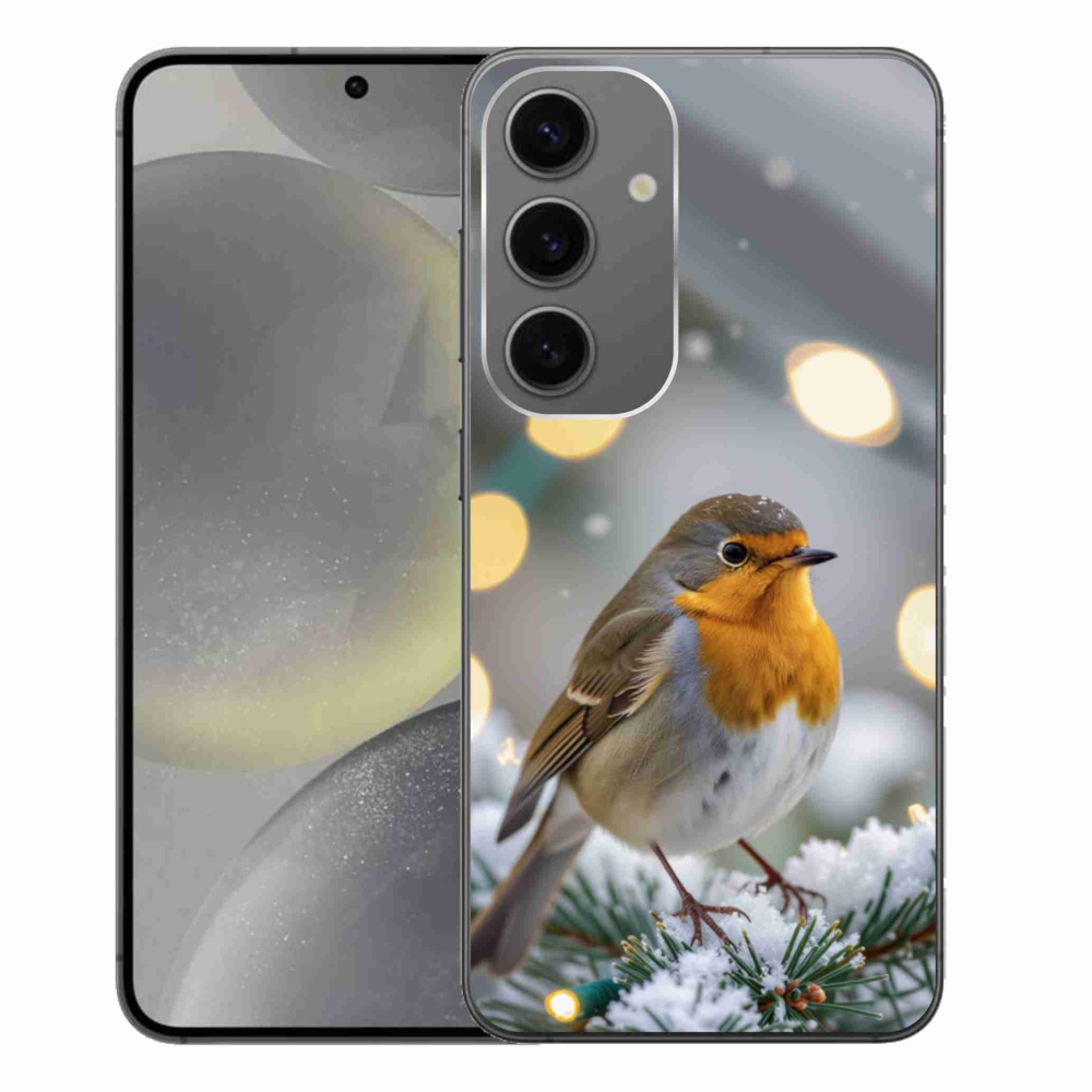 Gelový kryt mmCase na Samsung Galaxy S24+ - červenka v zimě