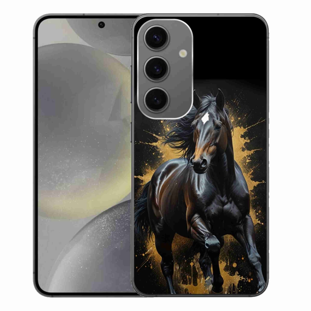 Gelový kryt mmCase na Samsung Galaxy S24+ - elegantní černý hřebec