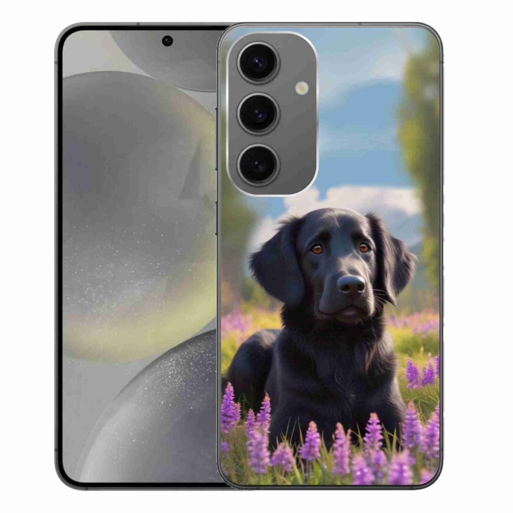 Gelový kryt mmCase na Samsung Galaxy S24+ - elegantní černý retrívr