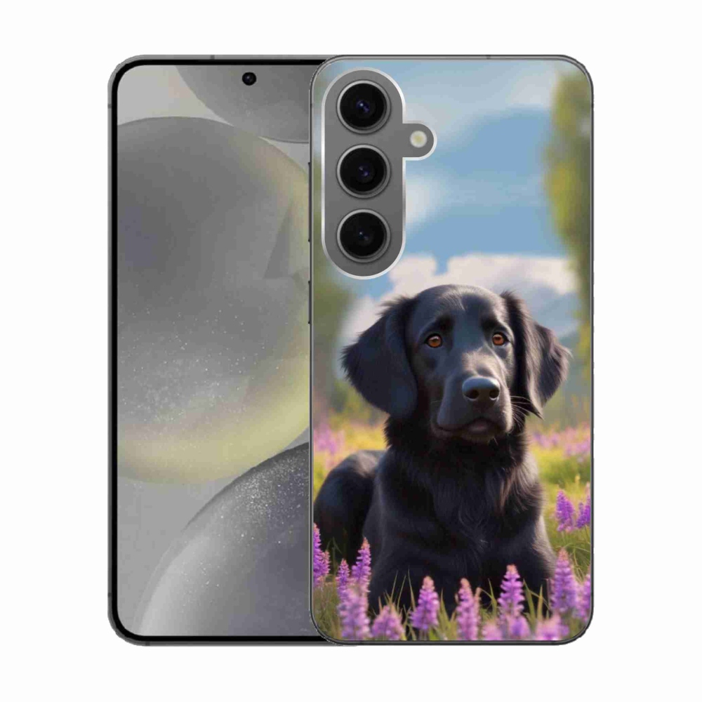 Gelový kryt mmCase na Samsung Galaxy S24 - elegantní černý retrívr
