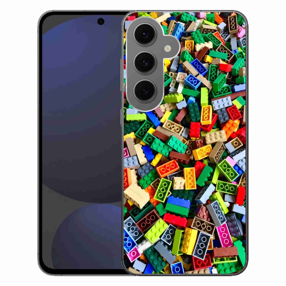 Gelový kryt mmCase na Samsung Galaxy S24 FE - barevné stavební kostky