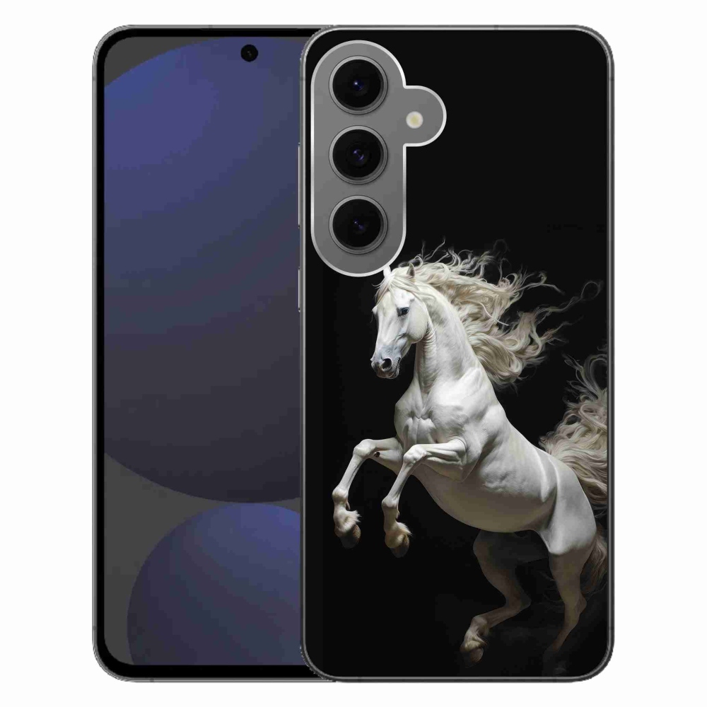 Gelový kryt mmCase na Samsung Galaxy S24 FE - bílý kůň 4
