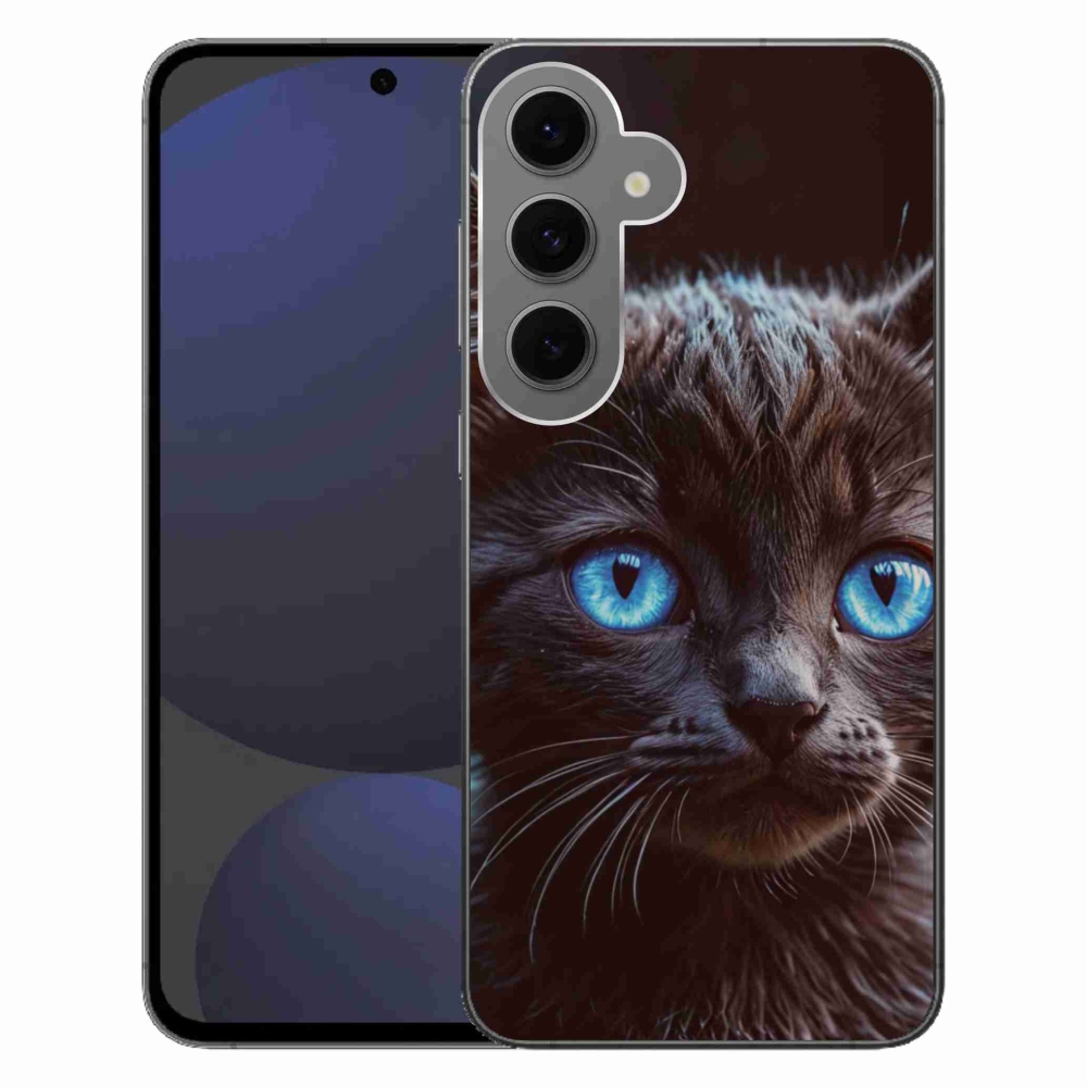 Gelový kryt mmCase na Samsung Galaxy S24 FE - černé kotě 2