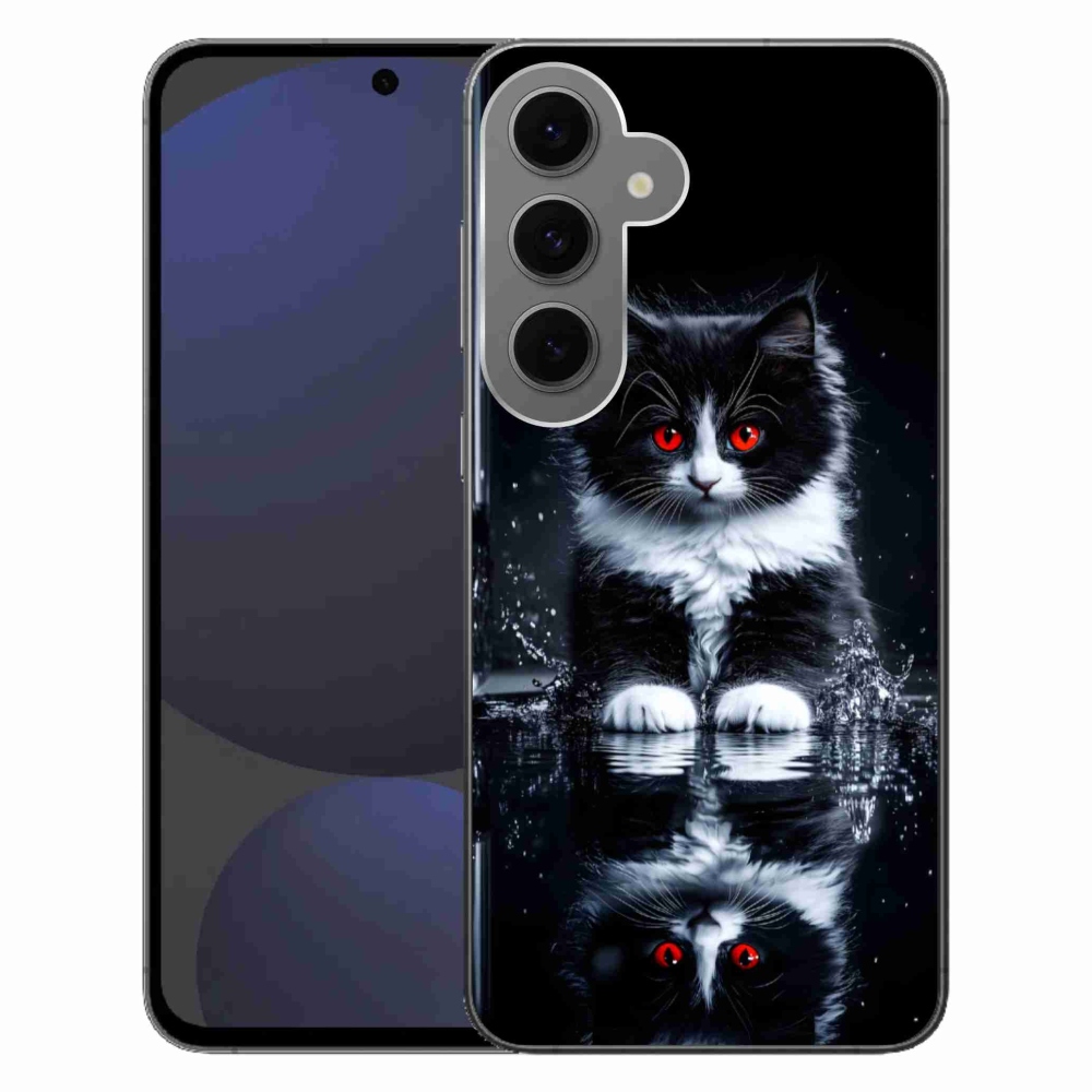 Gelový kryt mmCase na Samsung Galaxy S24 FE - černobílé kotě