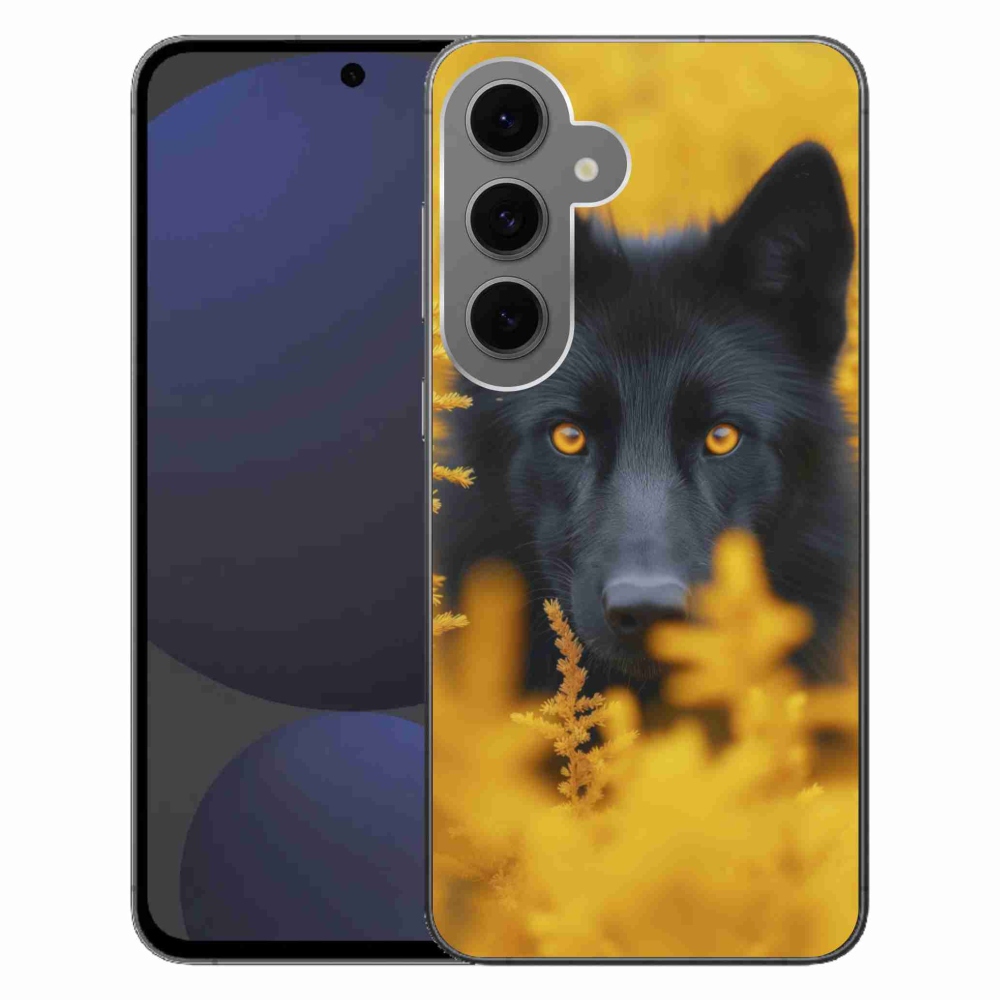 Gelový kryt mmCase na Samsung Galaxy S24 FE - černý vlk 2