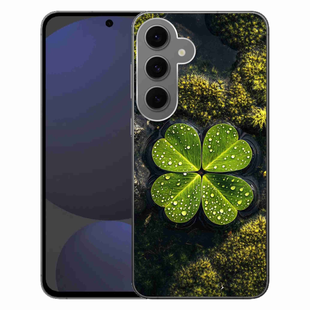 Gelový kryt mmCase na Samsung Galaxy S24 FE - čtyřlístek