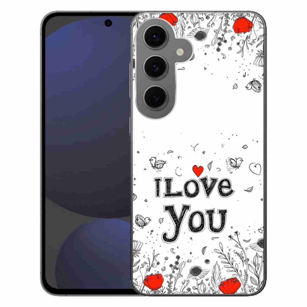 Gelový kryt mmCase na Samsung Galaxy S24 FE - I love you bílé pozadí