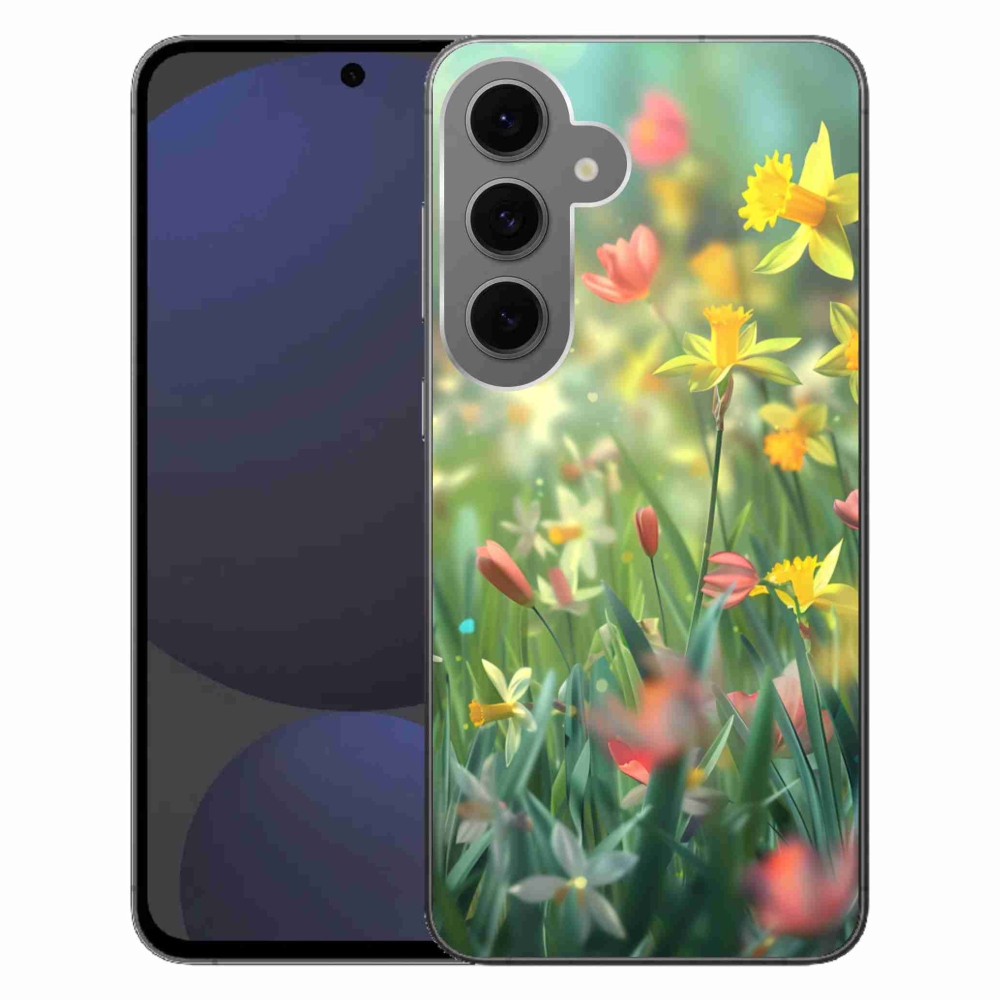 Gelový kryt mmCase na Samsung Galaxy S24 FE - jarní květy