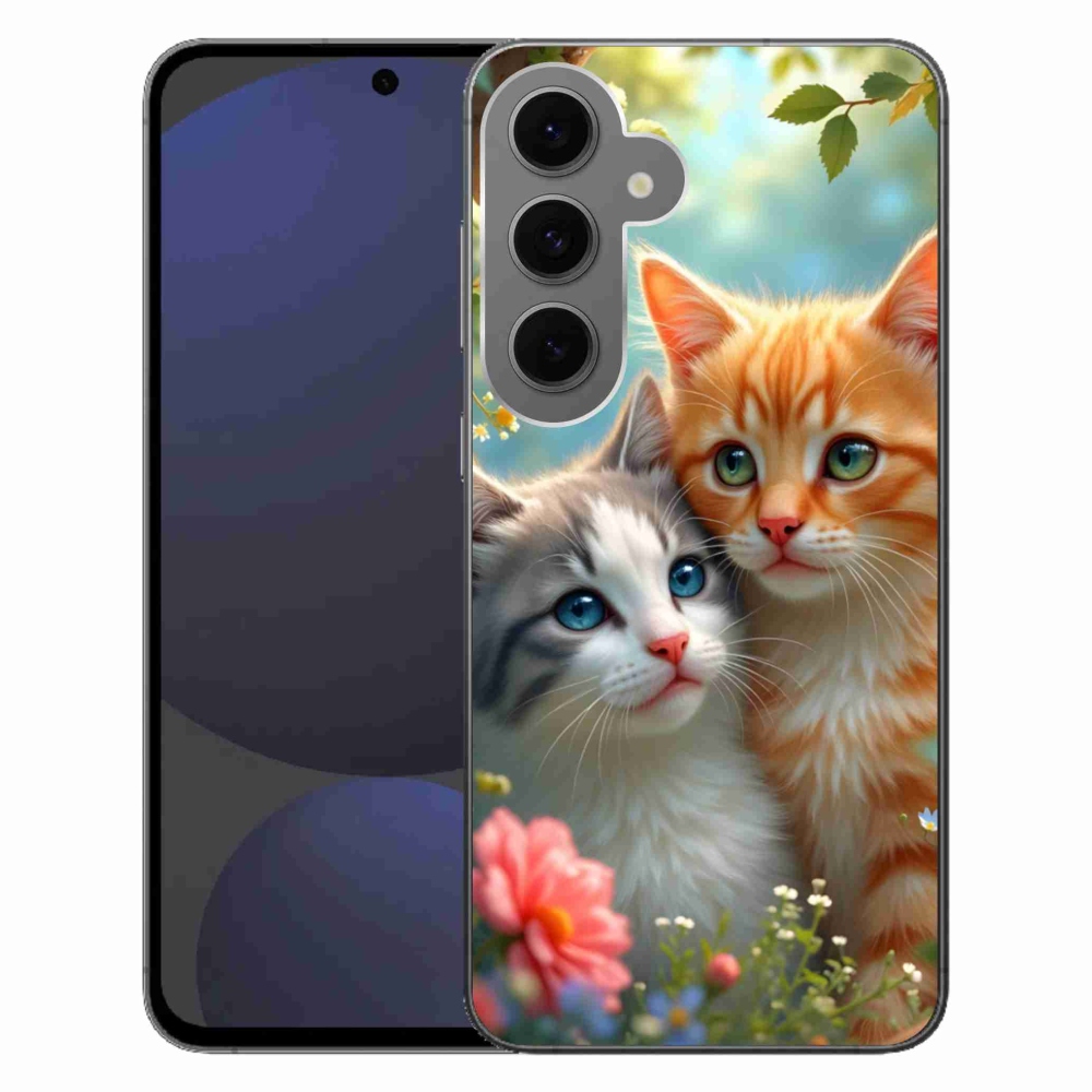 Gelový kryt mmCase na Samsung Galaxy S24 FE - kočičí láska 2