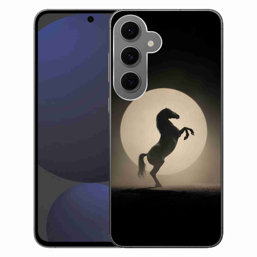 Gelový kryt mmCase na Samsung Galaxy S24 FE - kůň v siluetě