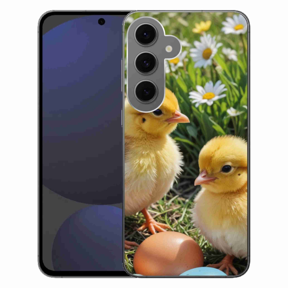 Gelový kryt mmCase na Samsung Galaxy S24 FE - kuřátka