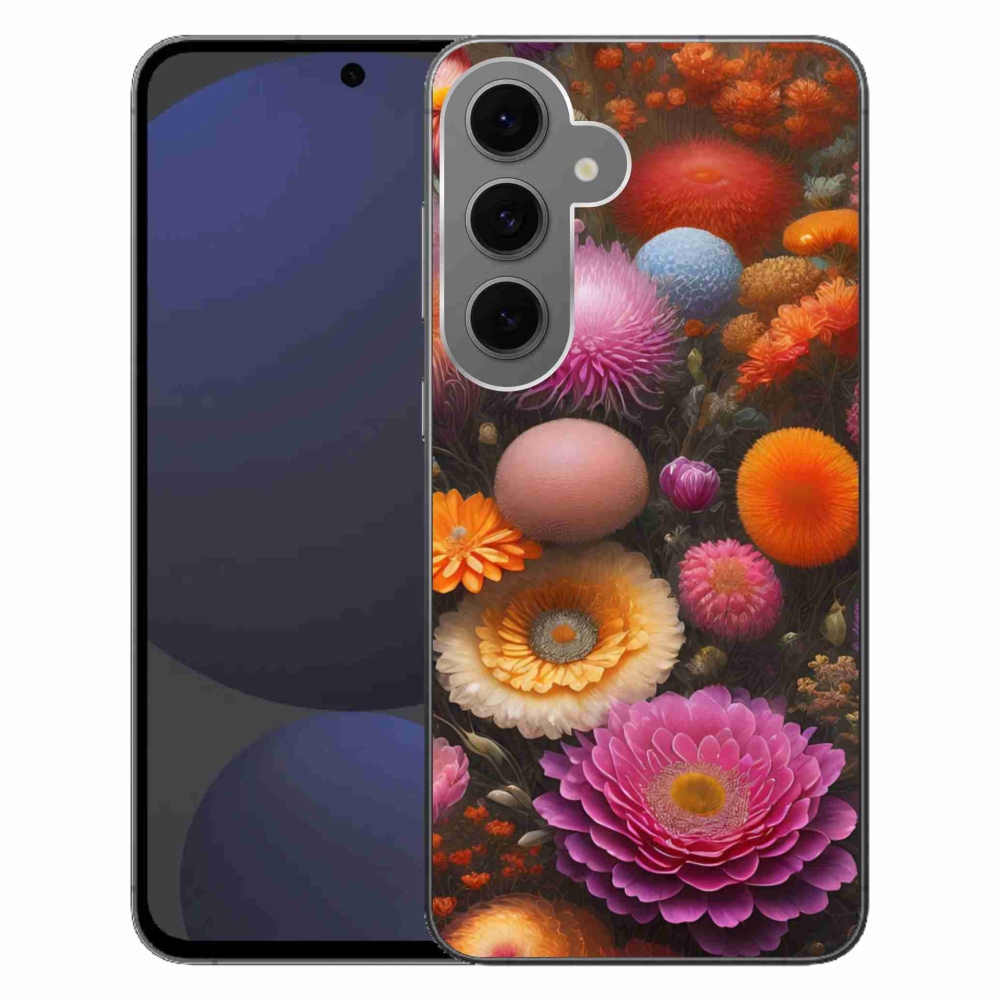Gelový kryt mmCase na Samsung Galaxy S24 FE - květinová kompozice
