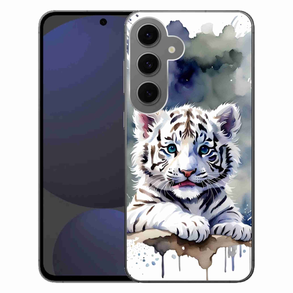 Gelový kryt mmCase na Samsung Galaxy S24 FE - mládě bílého tygra