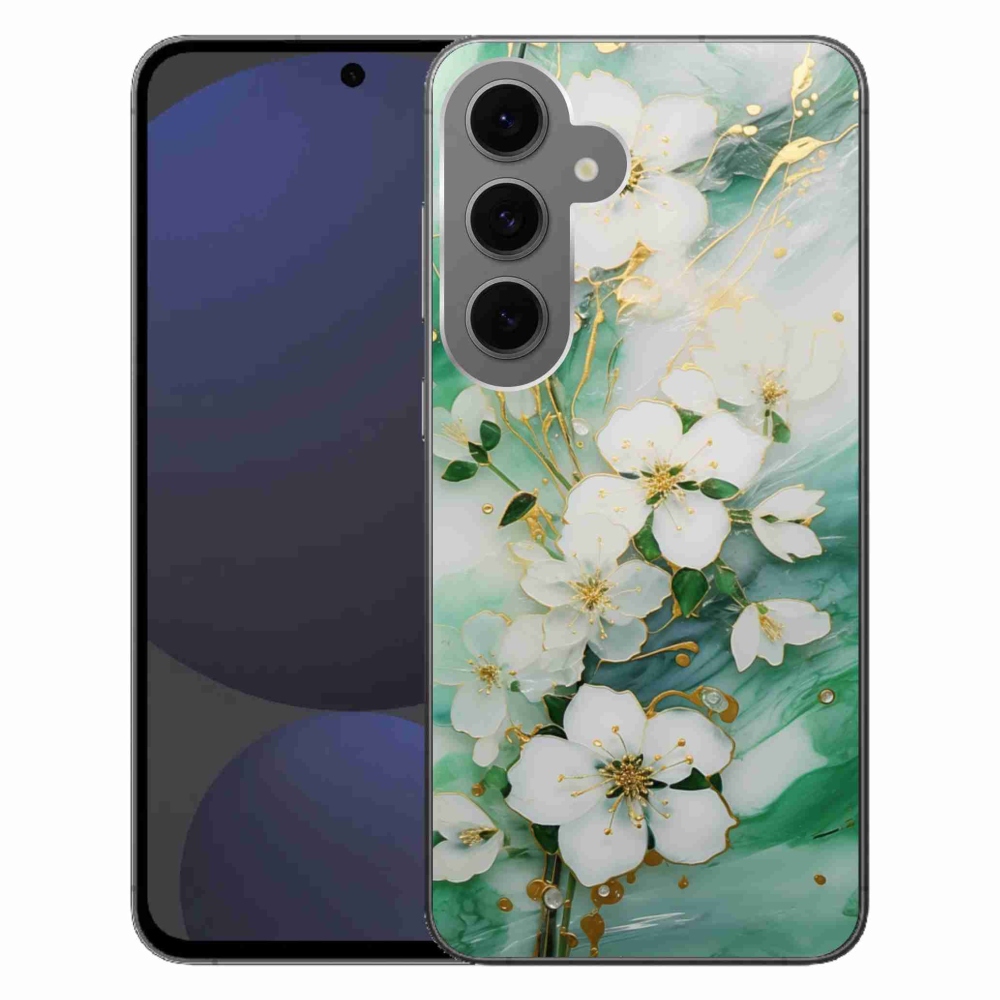 Gelový kryt mmCase na Samsung Galaxy S24 FE - něžné květy