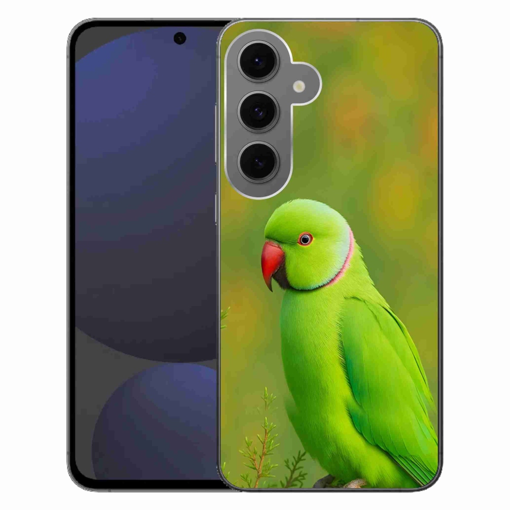Gelový kryt mmCase na Samsung Galaxy S24 FE - papoušek alexandr 2