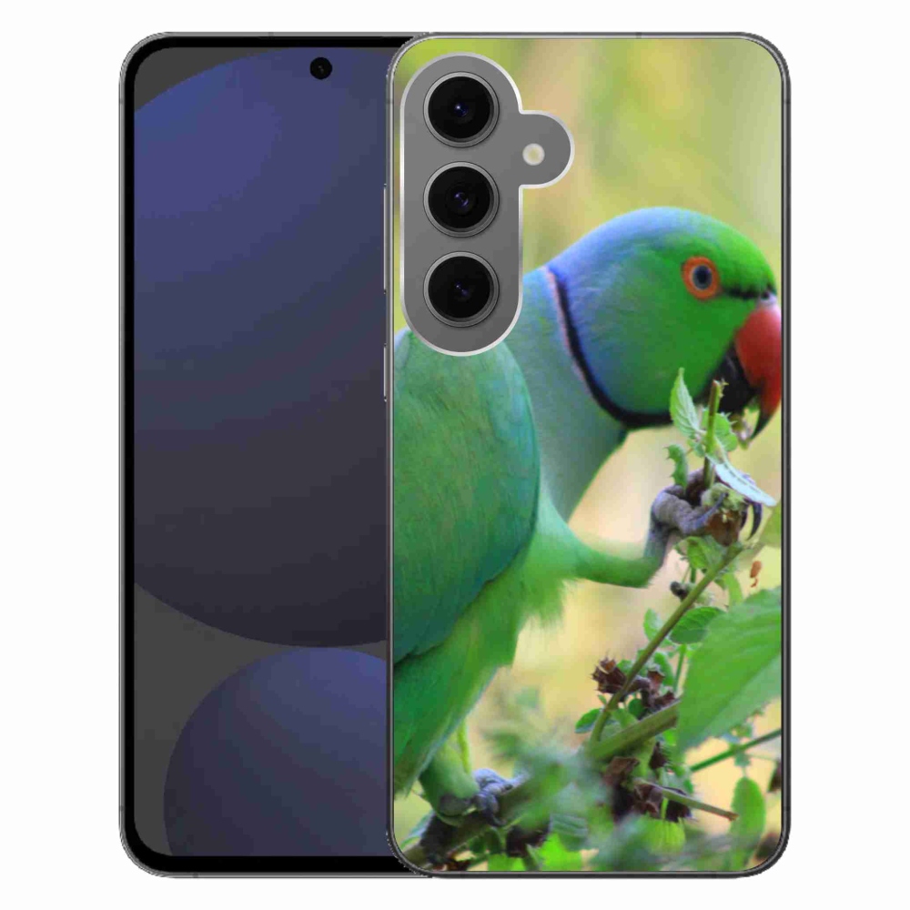 Gelový kryt mmCase na Samsung Galaxy S24 FE - papoušek alexandr