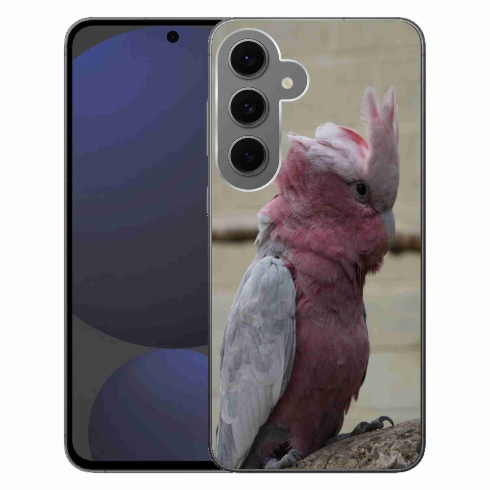 Gelový kryt mmCase na Samsung Galaxy S24 FE - papoušek kakadu růžový
