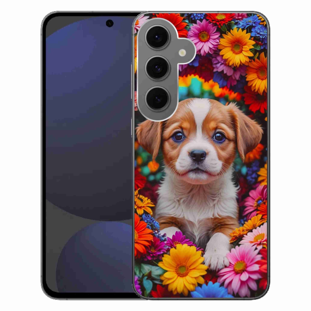 Gelový kryt mmCase na Samsung Galaxy S24 FE - roztomilé štěně