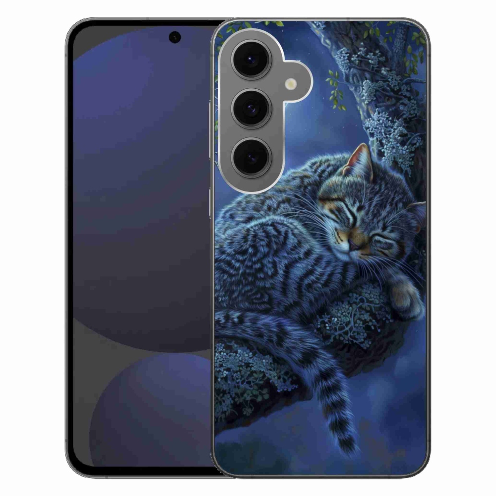 Gelový kryt mmCase na Samsung Galaxy S24 FE - spící kočka