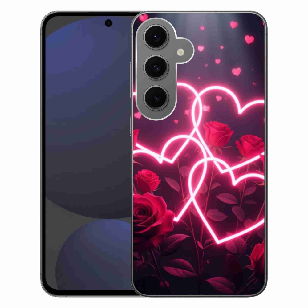 Gelový kryt mmCase na Samsung Galaxy S24 FE - srdce lásky