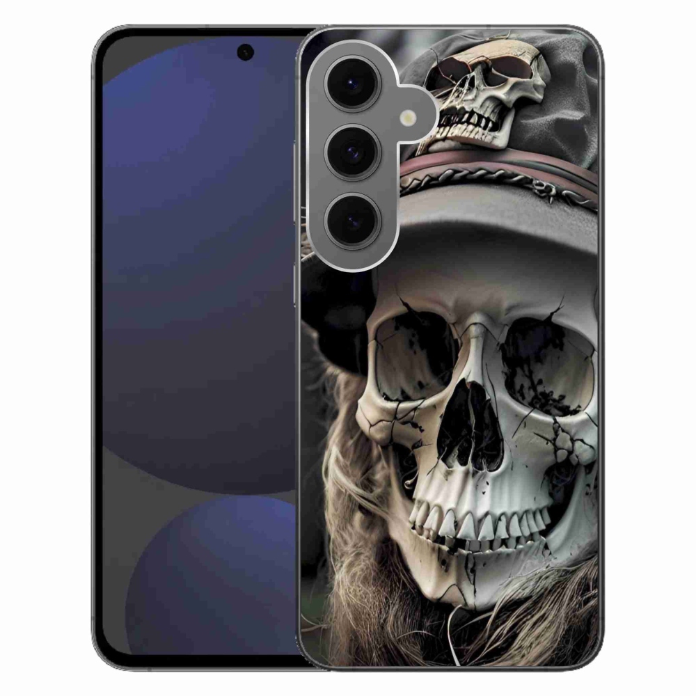 Gelový kryt mmCase na Samsung Galaxy S24 FE - temná lebka