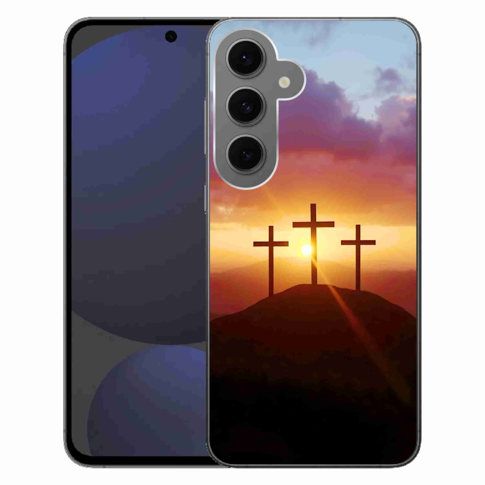 Gelový kryt mmCase na Samsung Galaxy S24 FE - tři kříže