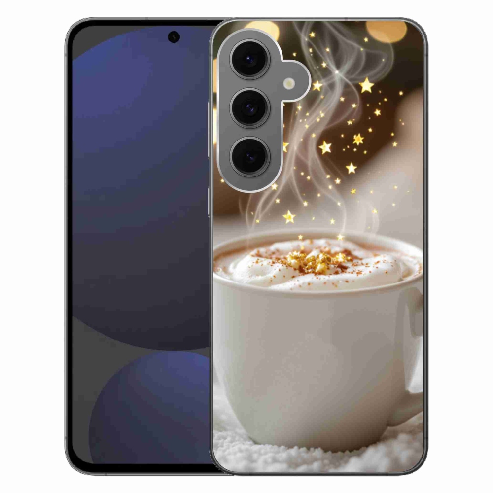 Gelový kryt mmCase na Samsung Galaxy S24 FE - vánoční horký nápoj
