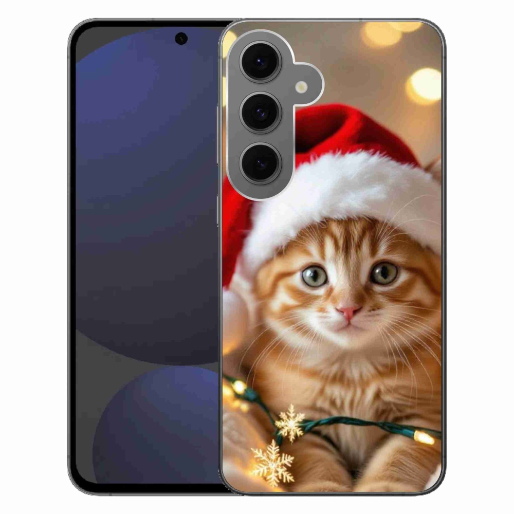 Gelový kryt mmCase na Samsung Galaxy S24 FE - vánoční kotě