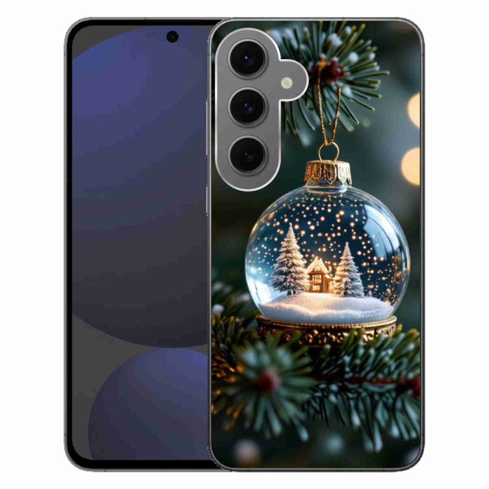 Gelový kryt mmCase na Samsung Galaxy S24 FE - vánoční koule 2