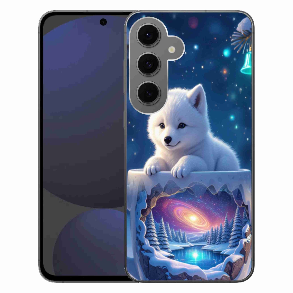 Gelový kryt mmCase na Samsung Galaxy S24 FE - vánoční štěně