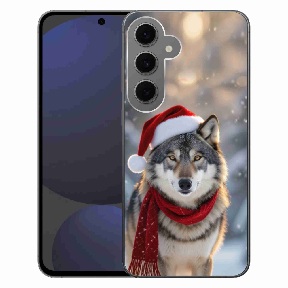 Gelový kryt mmCase na Samsung Galaxy S24 FE - vánoční vlk