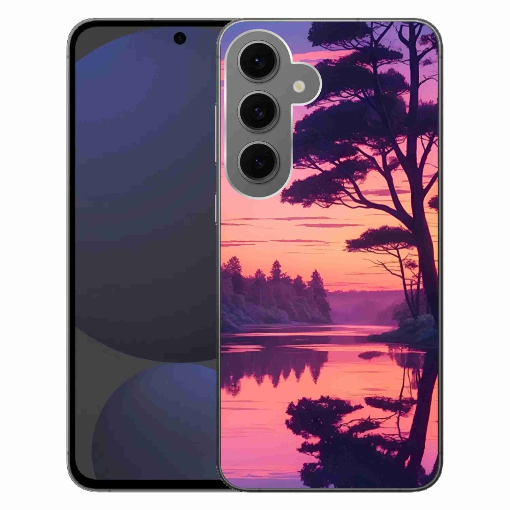 Gelový kryt mmCase na Samsung Galaxy S24 FE - západ slunce nad jezerem