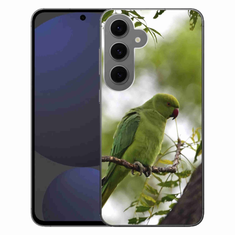 Gelový kryt mmCase na Samsung Galaxy S24 FE - zelený papoušek