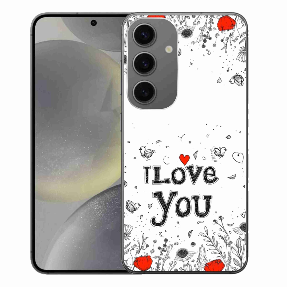 Gelový kryt mmCase na Samsung Galaxy S24+ - I love you bílé pozadí