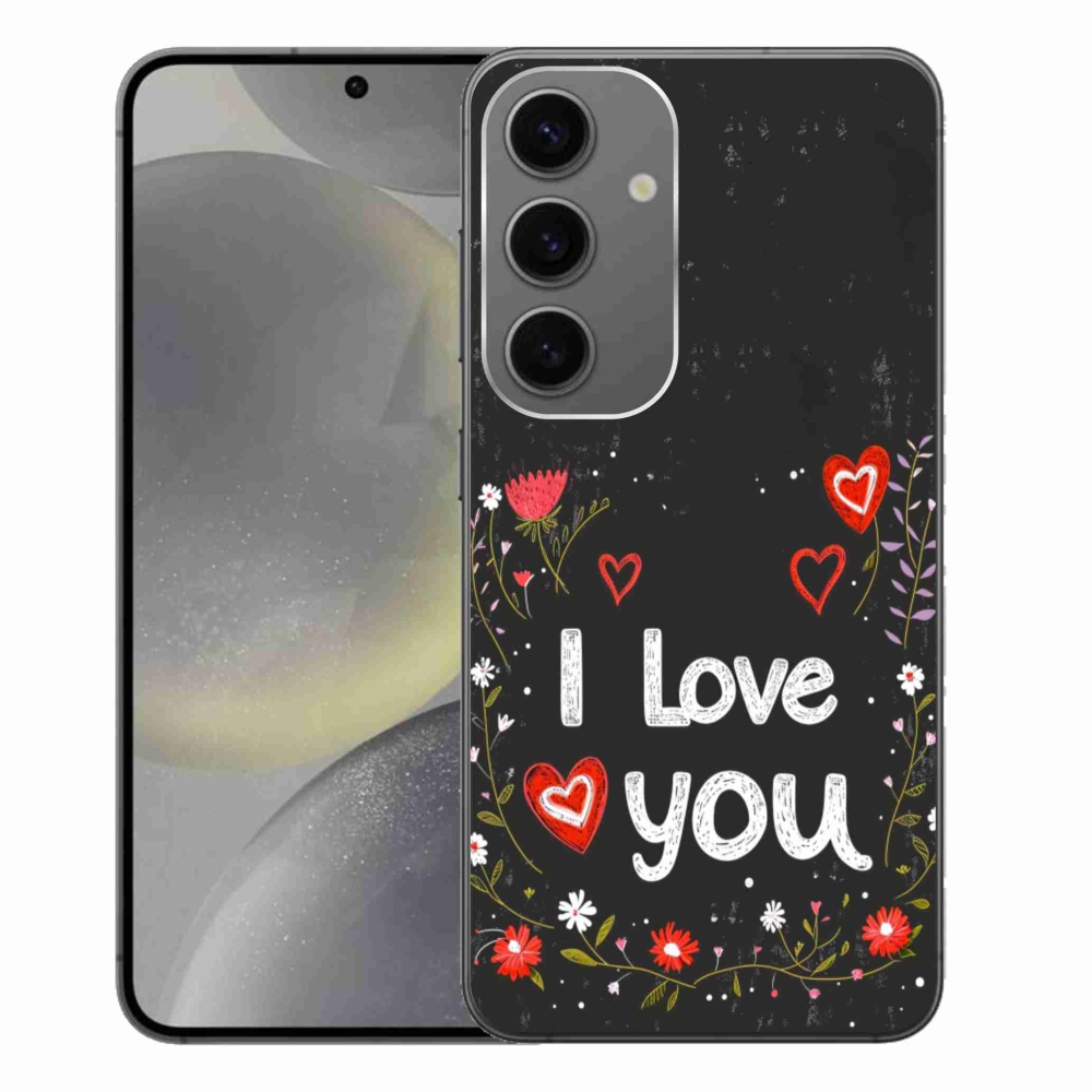 Gelový kryt mmCase na Samsung Galaxy S24+ - I love you černé pozadí