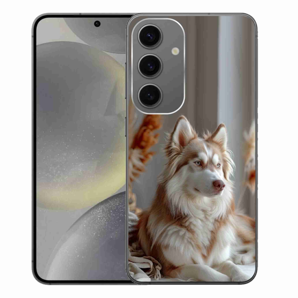 Gelový kryt mmCase na Samsung Galaxy S24+ - klidný sibiřský husky