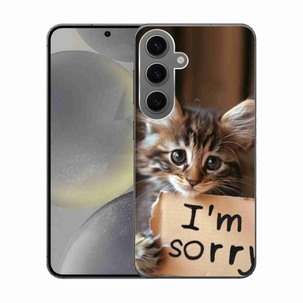 Gelový kryt mmCase na Samsung Galaxy S24 - kočíčí omluva