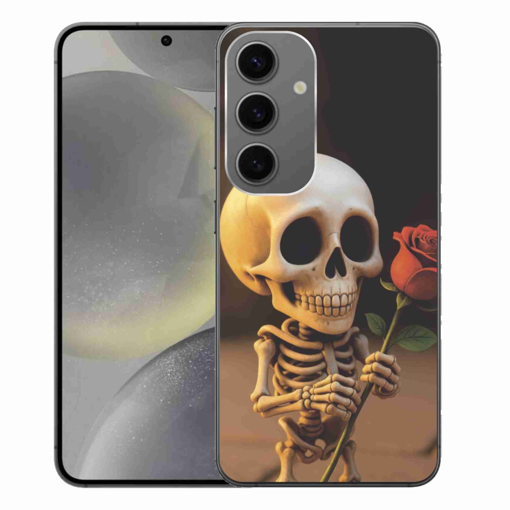 Gelový kryt mmCase na Samsung Galaxy S24+ - kostlivec s růží