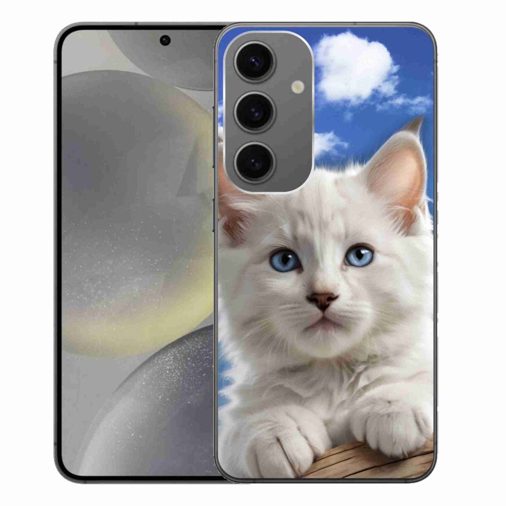 Gelový kryt mmCase na Samsung Galaxy S24+ - kotě a oblaka
