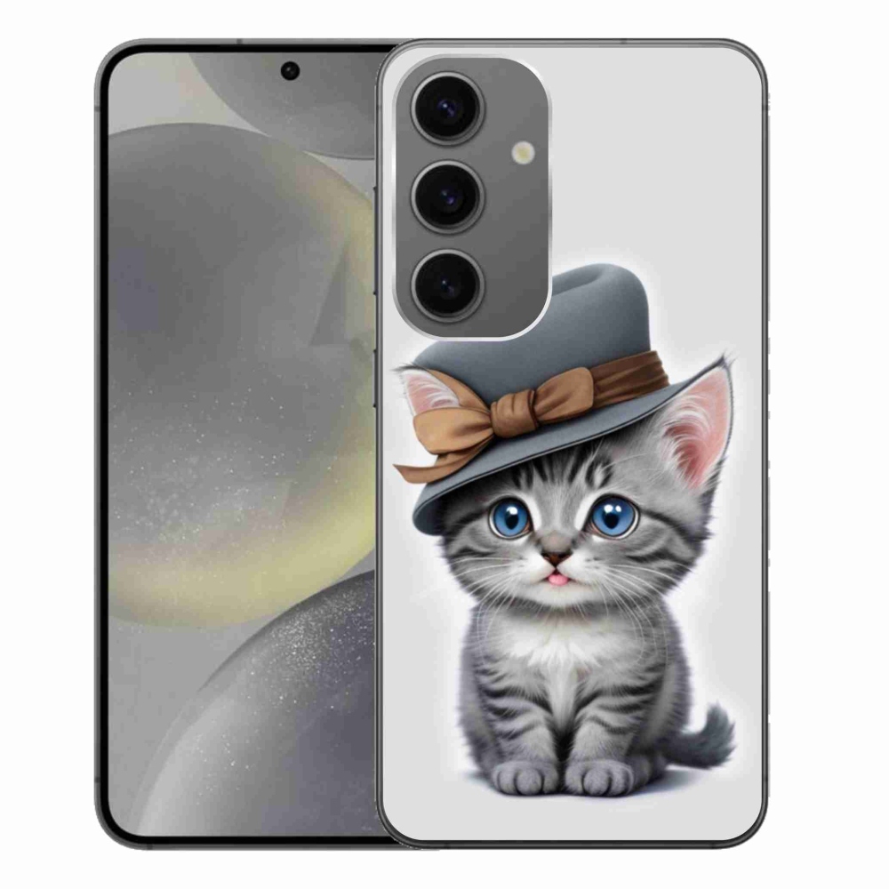Gelový kryt mmCase na Samsung Galaxy S24+ - kotě s kloboukem