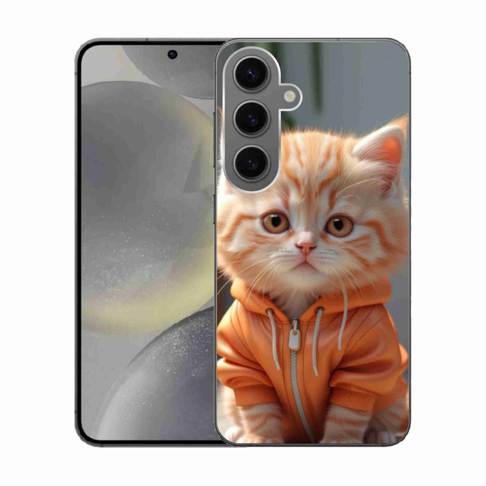 Gelový kryt mmCase na Samsung Galaxy S24 - kotě v mikině