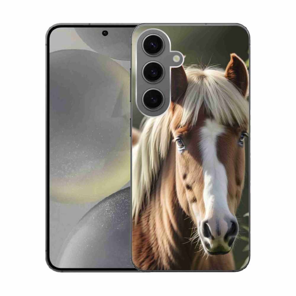 Gelový kryt mmCase na Samsung Galaxy S24 - kůň se světlou hřívou