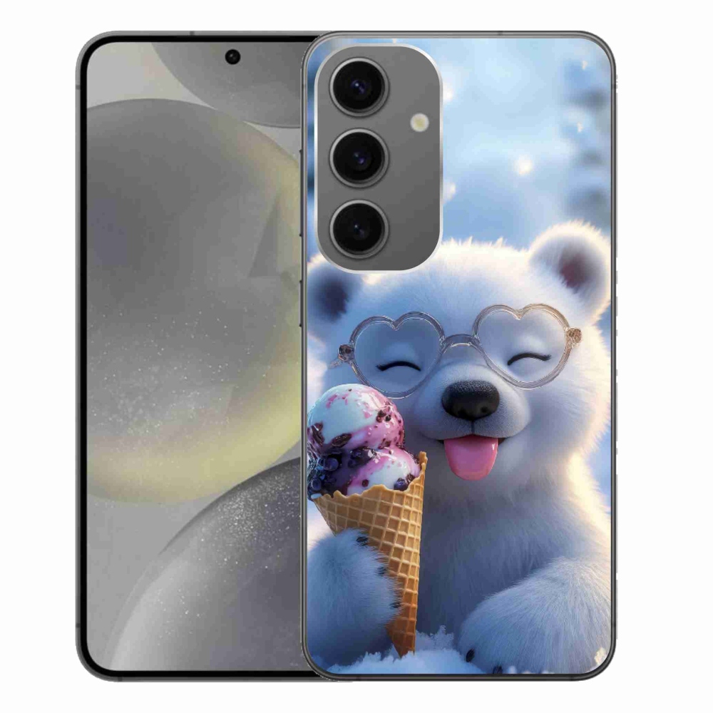 Gelový kryt mmCase na Samsung Galaxy S24+ - medvídek se zmrzlinou