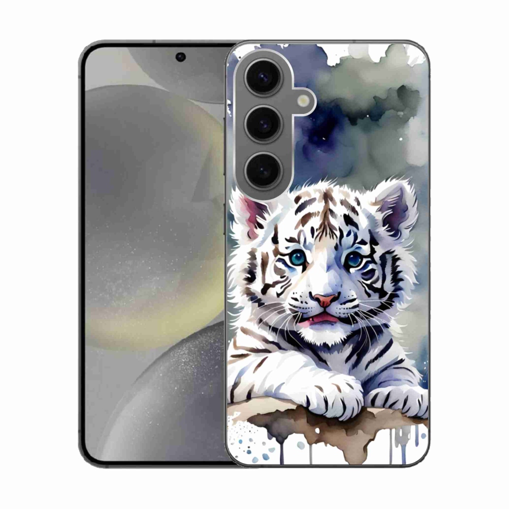 Gelový kryt mmCase na Samsung Galaxy S24 - mládě bílého tygra